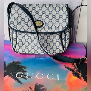 Gucci Navy and Cream Crossbody Bag